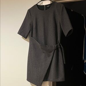 KATE SPADE Wool Blend Gray Wrap Mini Dress
